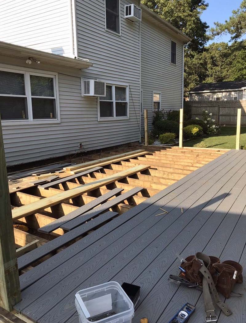 Suffolk County, Long Island, NY backyard composite deck and repairs