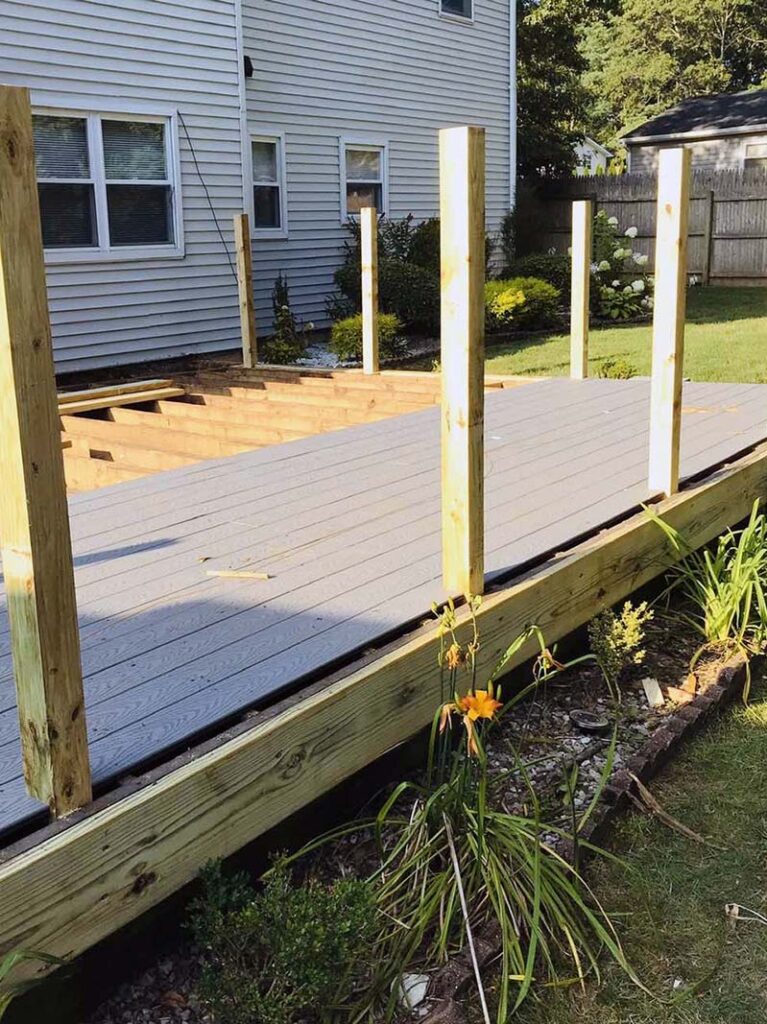 Suffolk County, Long Island, NY backyard composite deck and repairs