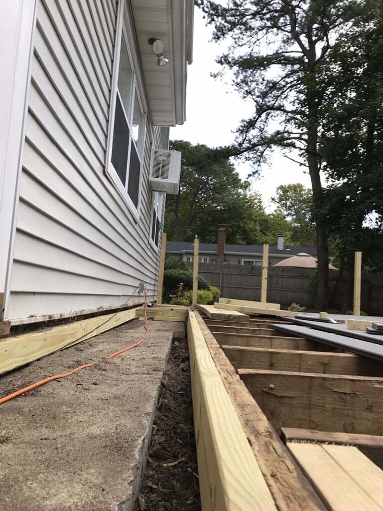 Suffolk County, Long Island, NY backyard composite deck and repairs