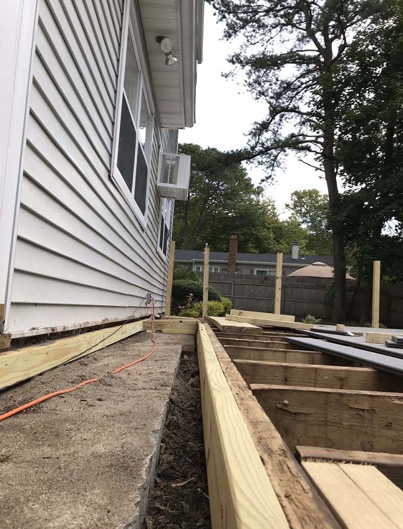 Suffolk County, Long Island, NY backyard composite deck and repairs