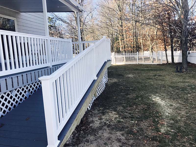 Suffolk County, Long Island, NY front porch composite deck and repairs